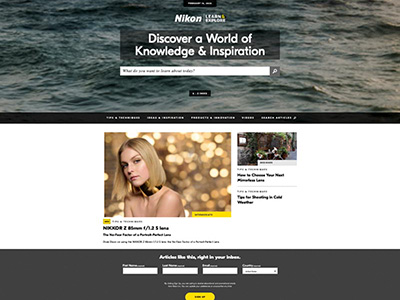 A screenshot from the Nikon Learn and Explore website